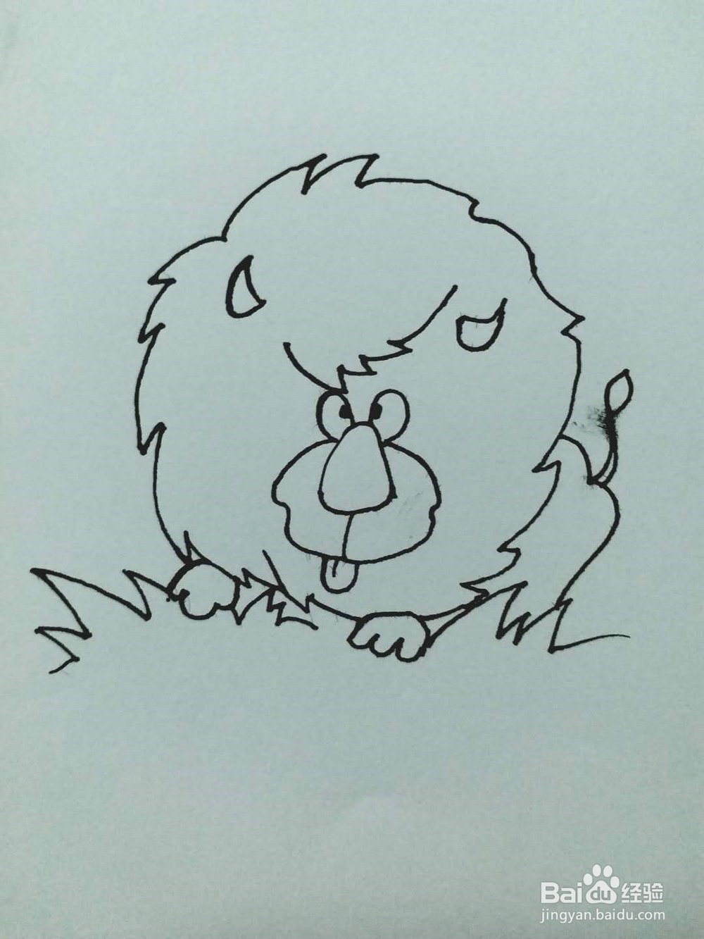 狮子的简笔画法1