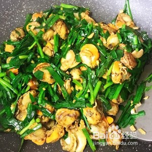 韭菜炒扇贝的做法