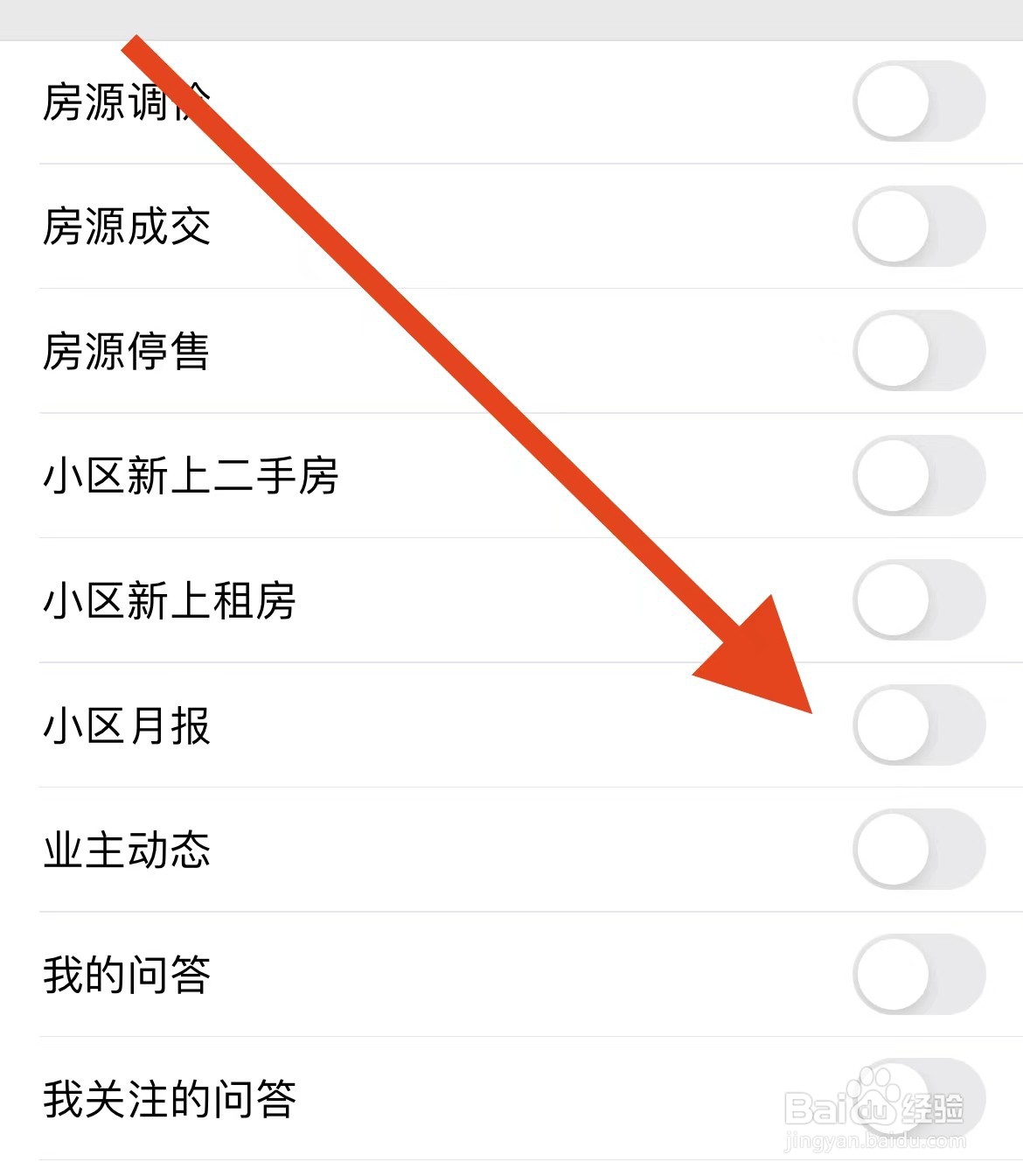 如何在贝壳找房中关闭小区月报
