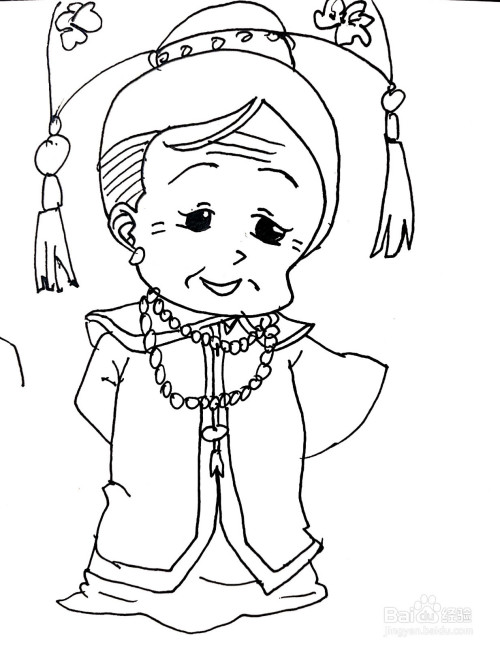 《甜心格格》系列之皇太后简笔画