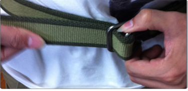 单面双环腰带的系法