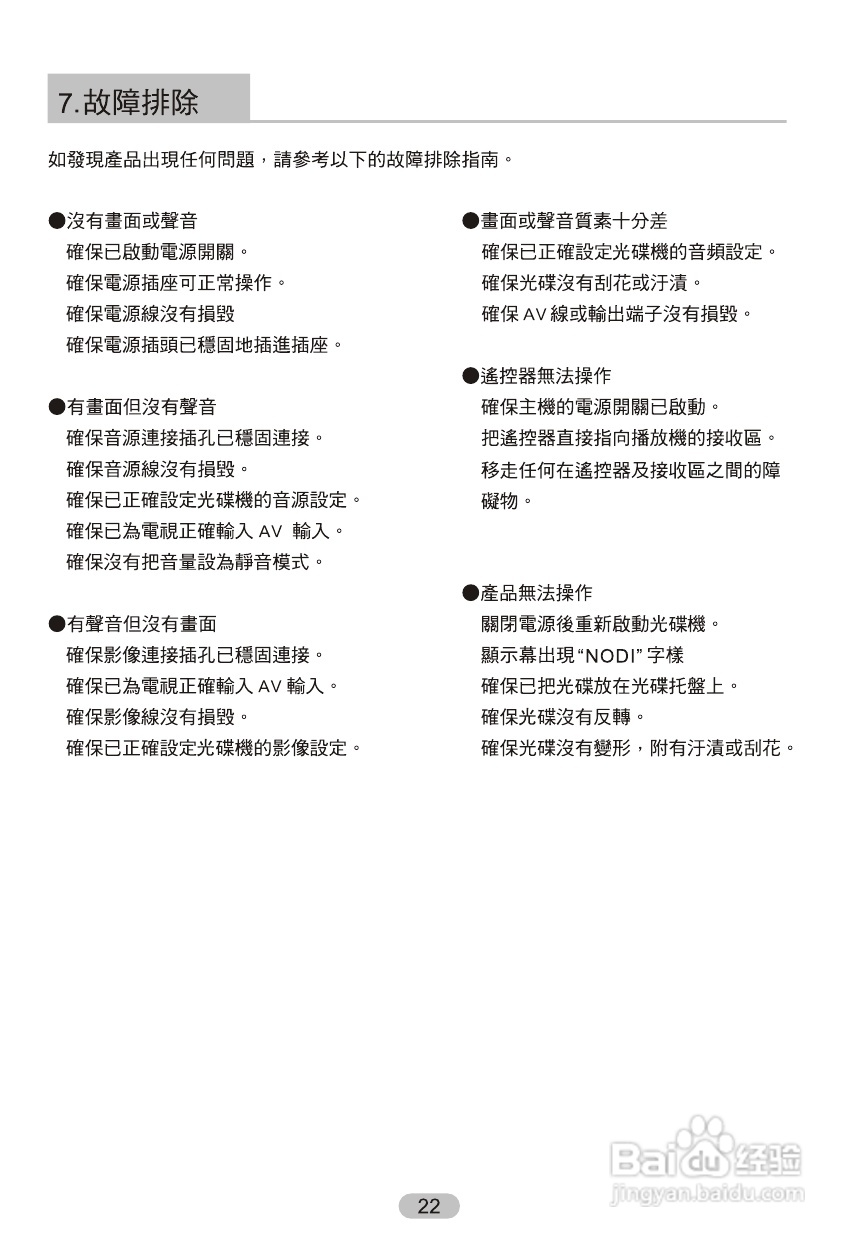 声宝DV-U230B型DVD播放机说明书:[2]