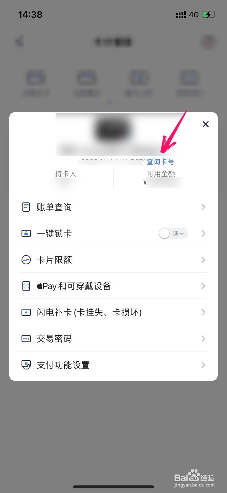 掌上生活如何查看完整卡号码