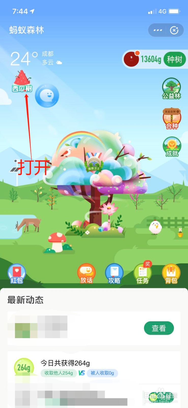 支付宝蚂蚁森林能量树的西瓜装扮怎么获得