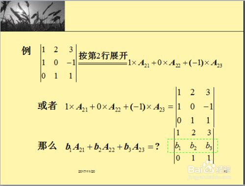 线性代数 行列式按行展开 百度经验