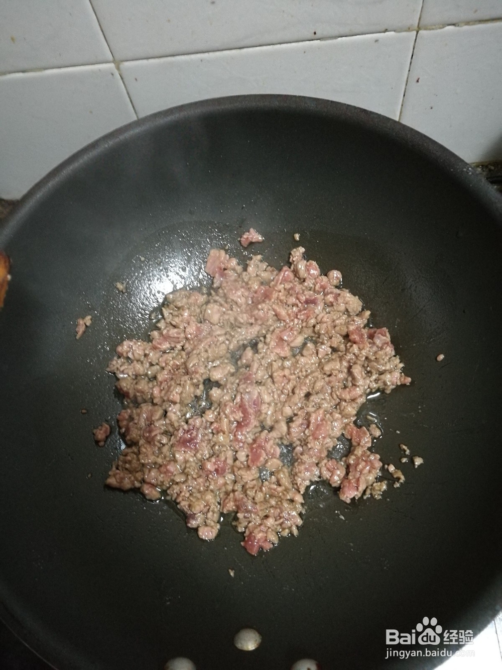 牛肉末炒青毛豆