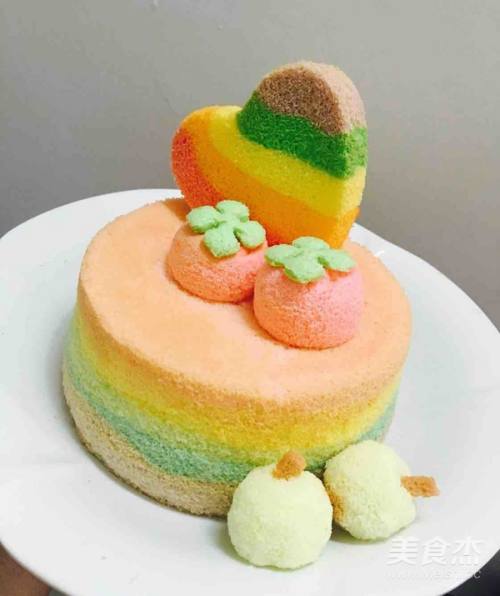 可爱彩虹戚风蛋糕