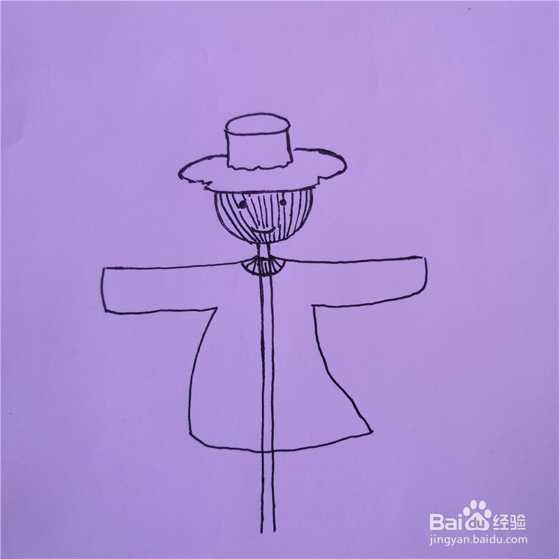 怎么画稻草人的简笔画?