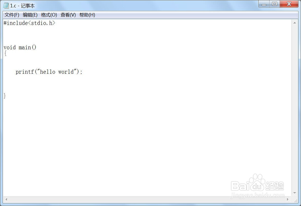 C语言视频 VS2015:记事本编译hello world