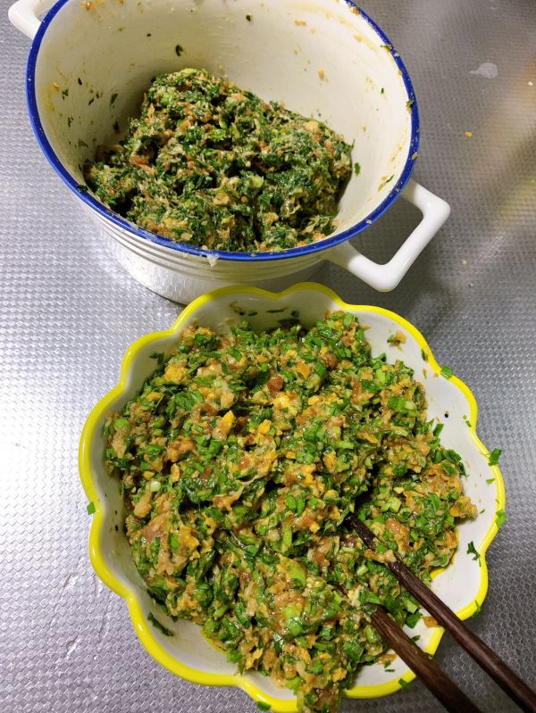 荠菜猪肉馅手工饺子