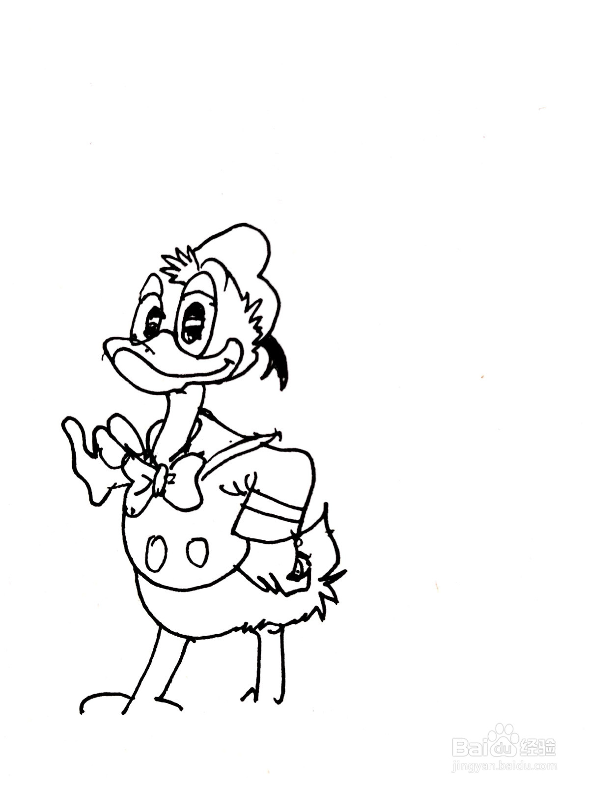骄傲的唐老鸭线描画怎么画