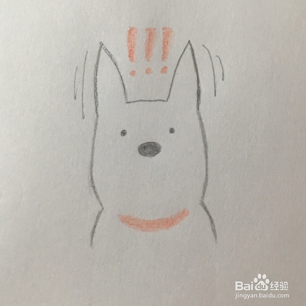 怎么画一只被吓到的柯基小狗简笔画？
