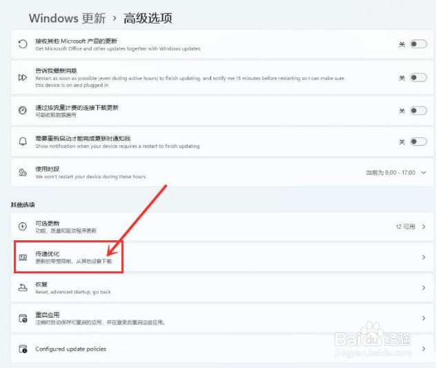 Windows11怎么打开传递优化功能