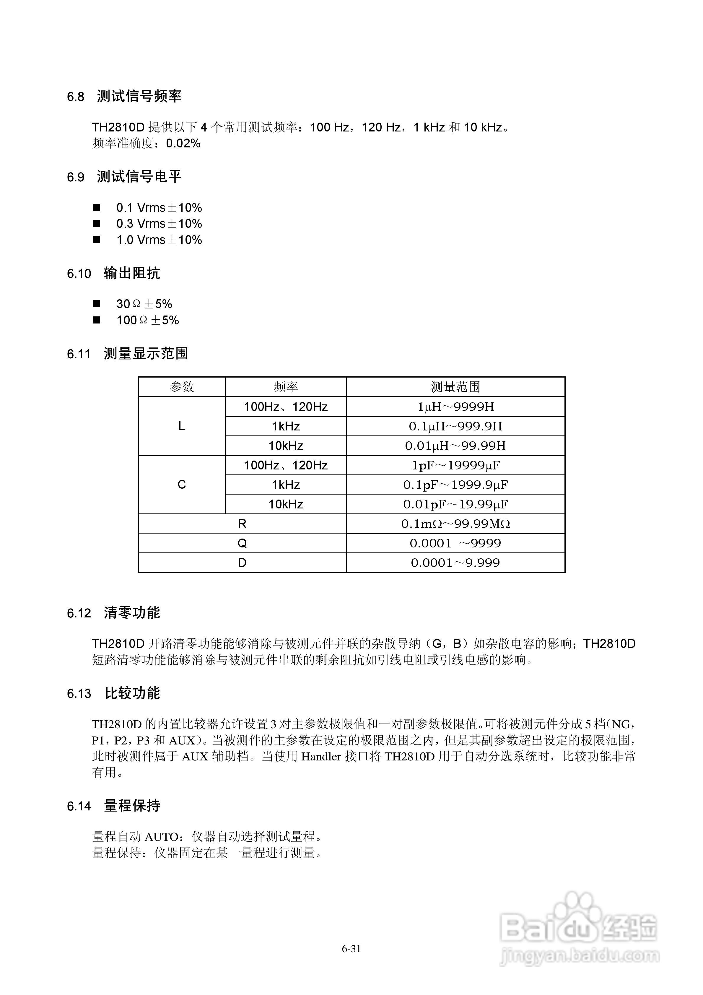 TH2810D型LCR数字电桥使用说明书:[4]