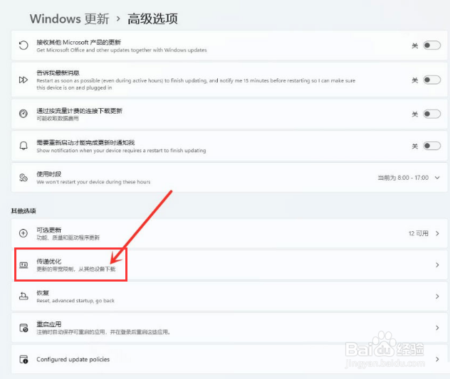 Windows11怎么打开传递优化功能