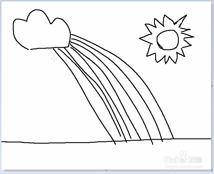 简笔画之雨后的彩虹