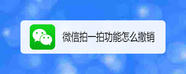 微信拍一拍功能怎么撤销