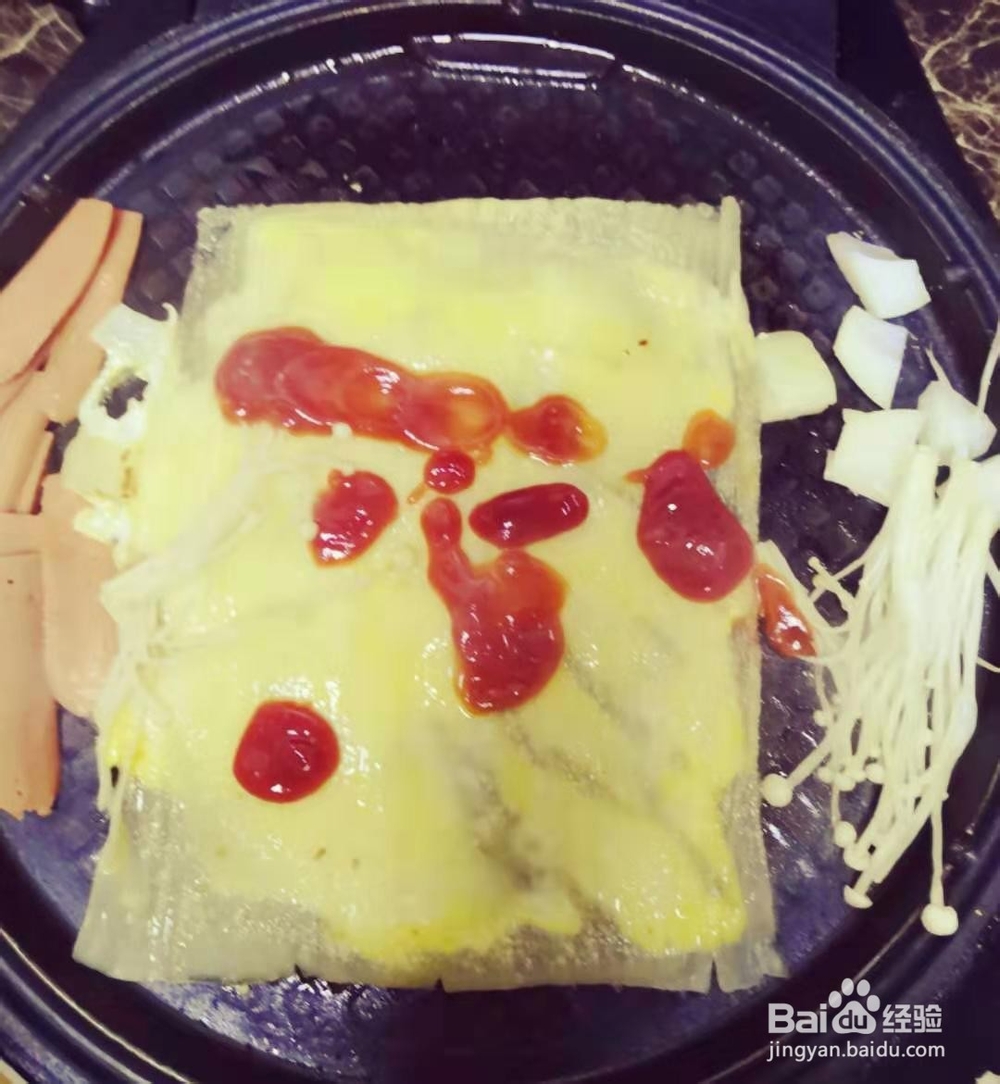 用饼铛自制烤冷面