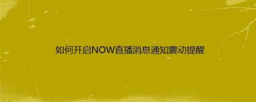 如何开启NOW直播消息通知震动提醒