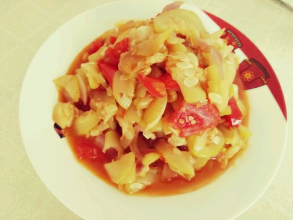 西葫芦炒西红柿