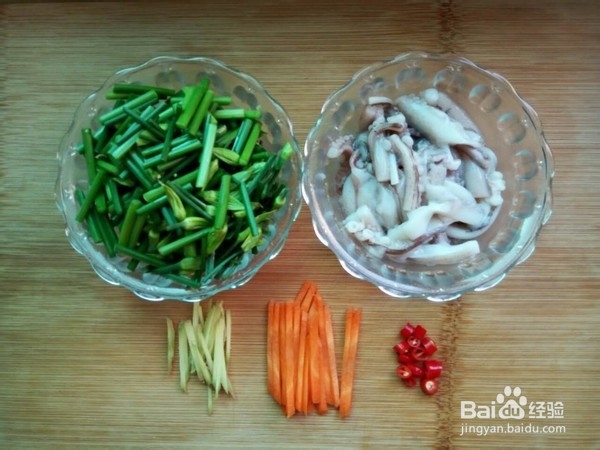 教你做韭菜苔炒鱿鱼