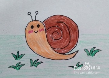 幼儿简笔画:一步一步教小朋友画蜗牛