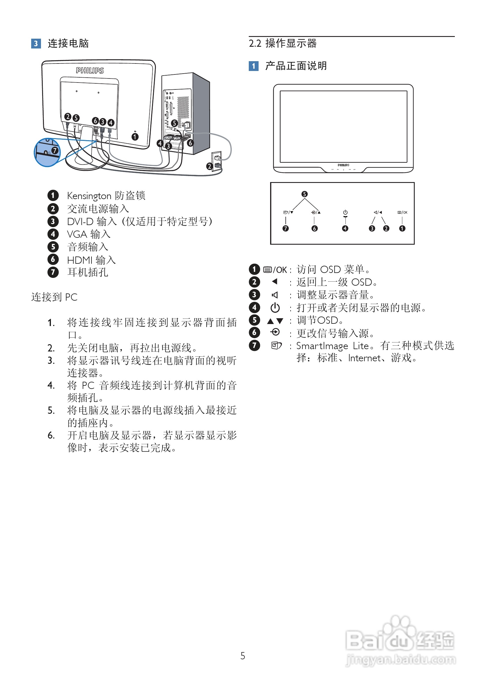 飞利浦224EL2SB/93液晶显示器使用说明书:[1]