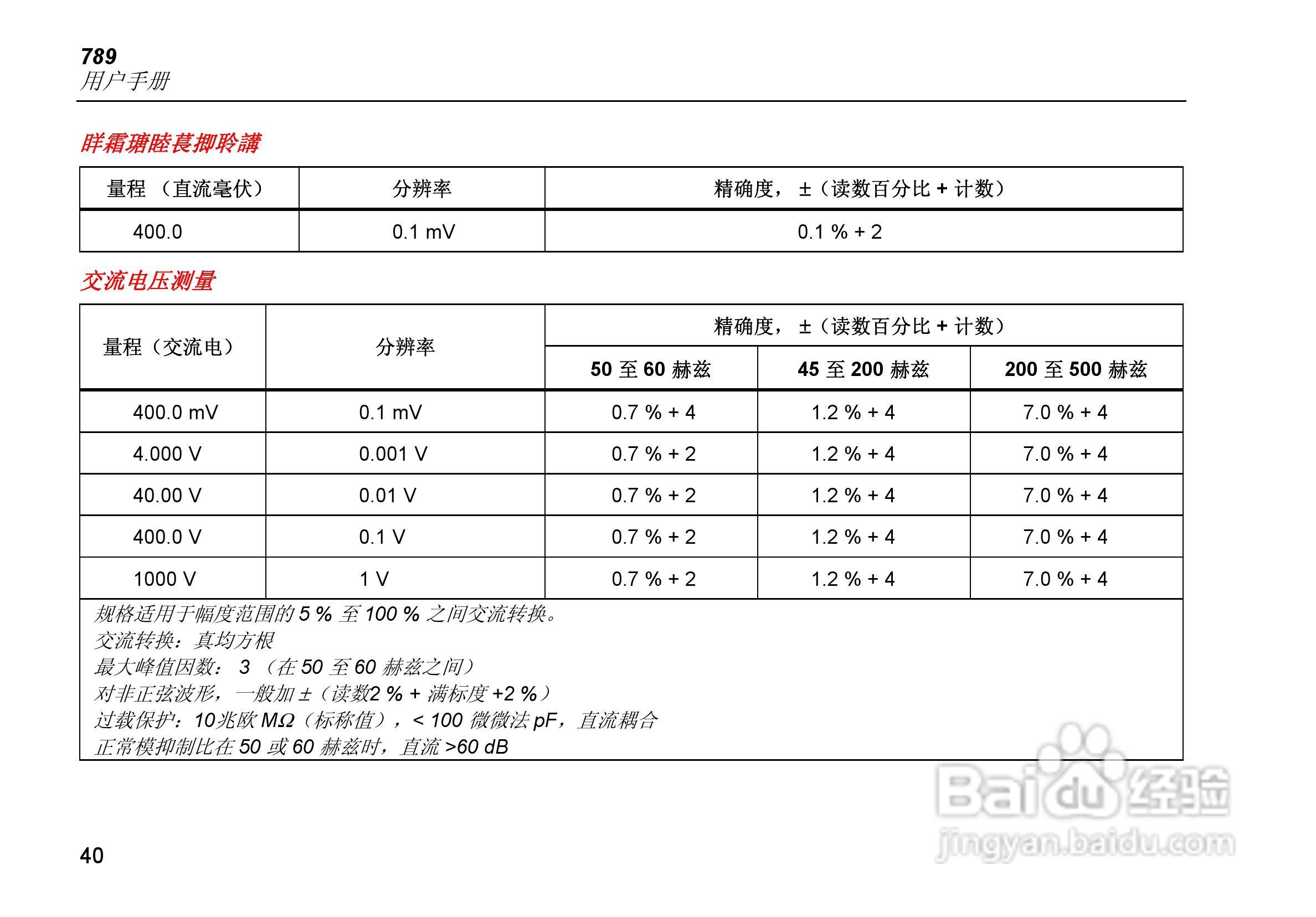 福禄克Fluke 789过程万用表使用说明书:[5]