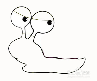 彩色大眼睛蜗牛的简笔画