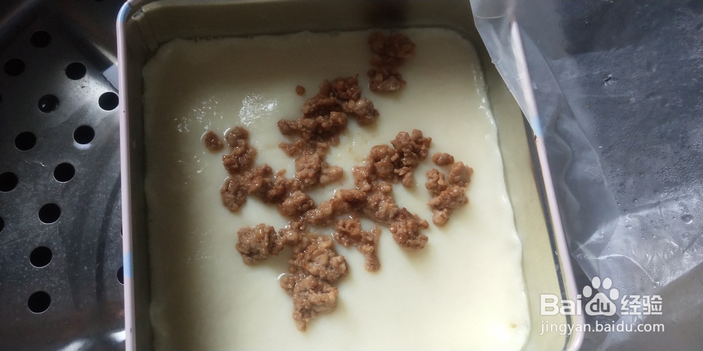 温水蛋液，制作鲜美嫩滑的肉末蛋羹