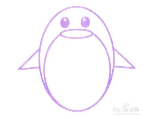 怎么画出黑白色的企鹅？