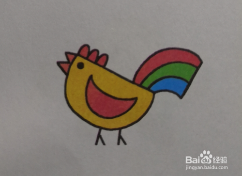绘画启蒙：公鸡的简单画法。