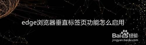 edge浏览器垂直标签页功能怎么启用