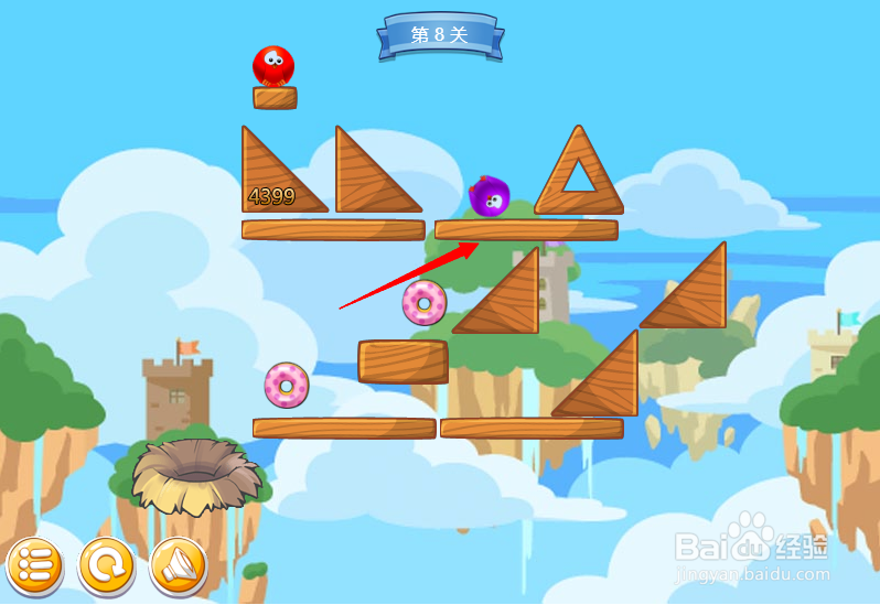 小游戏泡泡鸟历险记第8关