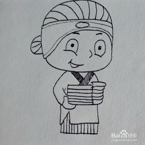 怎么画一个抱着很多书的老太太卡通儿童简笔画