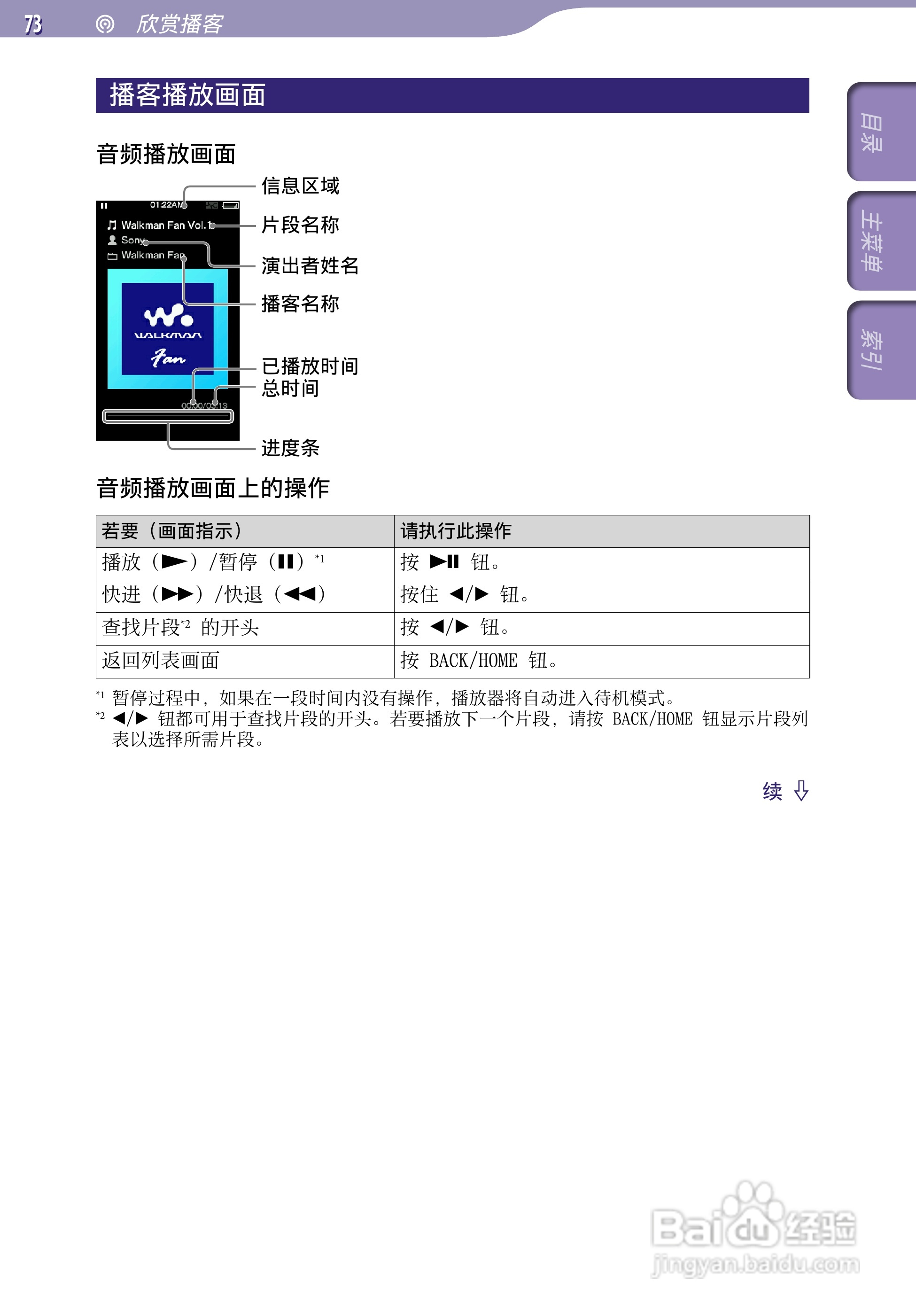 SONY索尼NWZ-A846数码影音使用说明书:[8]