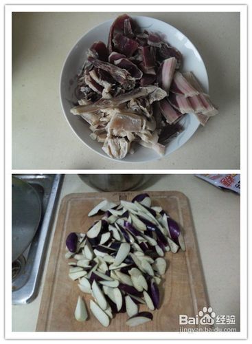 含家美食--咸肉炒茄子