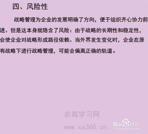 企业战略管理基本特征汇总