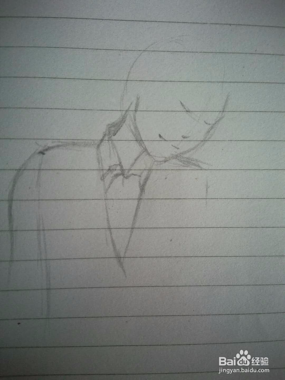 《风中女孩》漫画线稿手绘教程