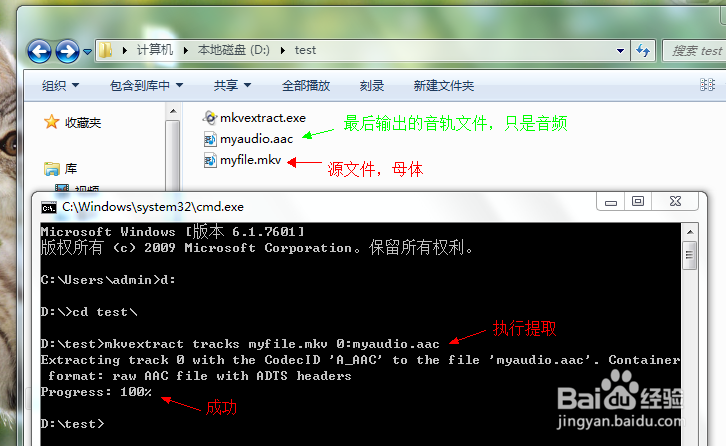 从mkv或mka文件中提取音频文件