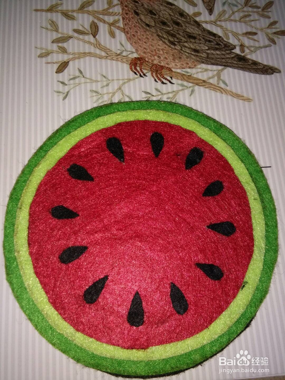 好看的不织布西瓜杯垫