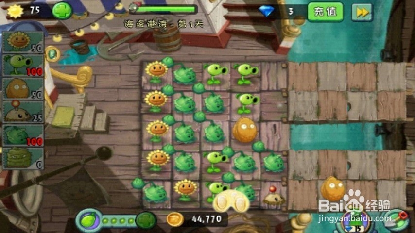 植物大战僵尸2游戏攻略之海盗湾第一天