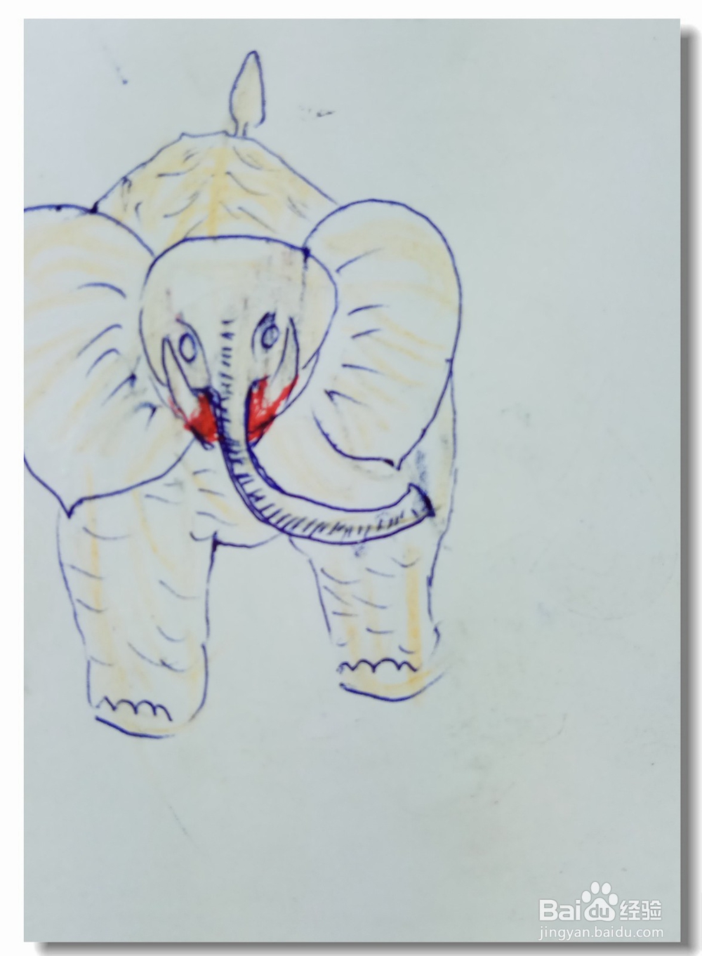 怎样画简笔画“走过来的大象”