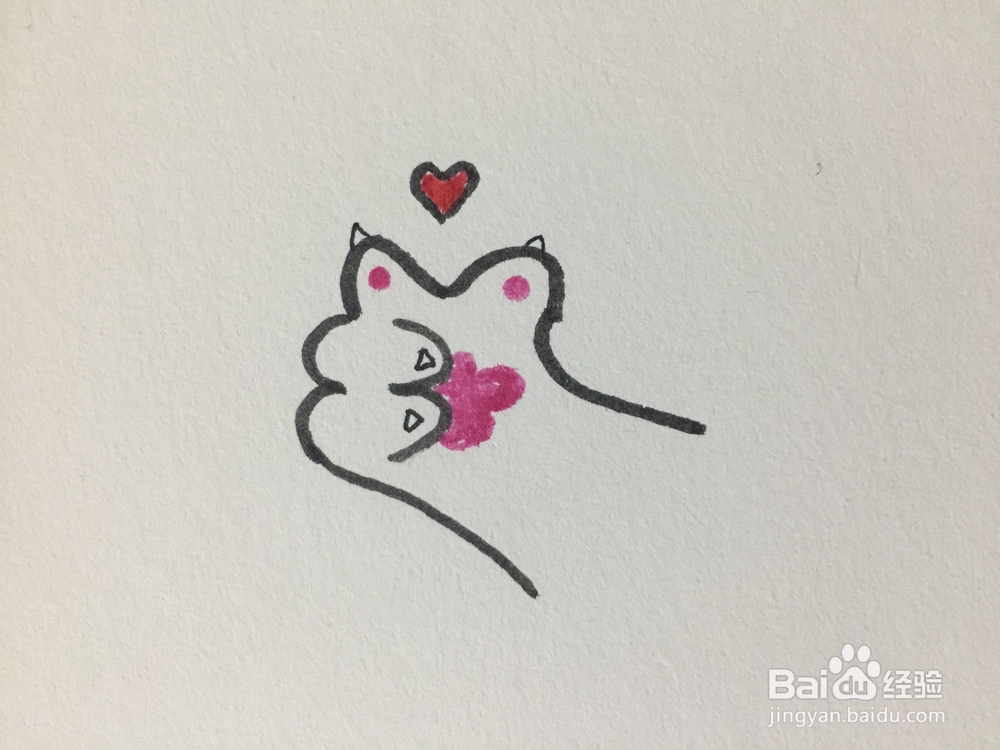 如何用数字3画一个爱心猫爪