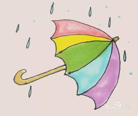 雨伞简笔画上色图片