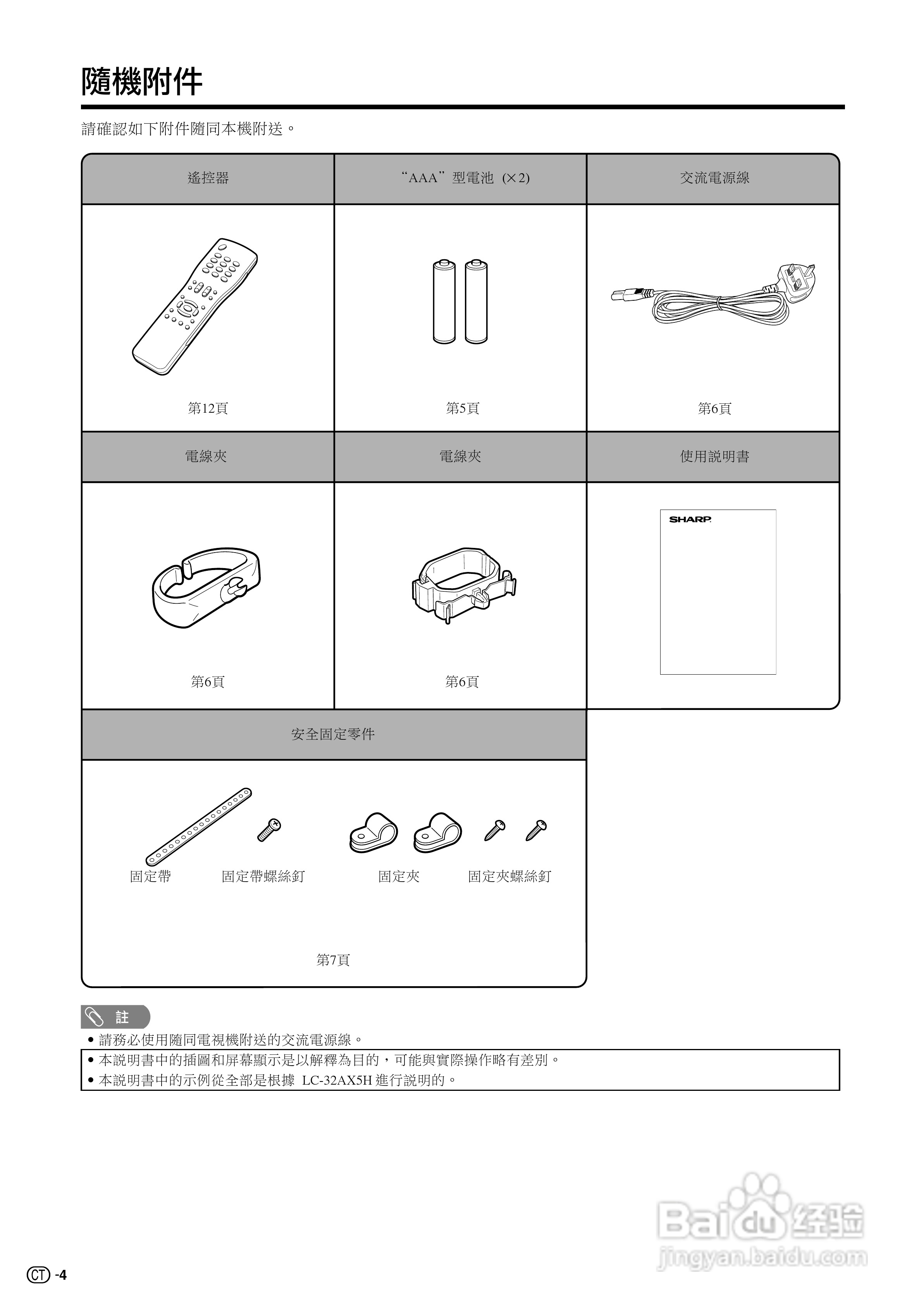 声宝LC-37AX5H型液晶电视机说明书:[1]