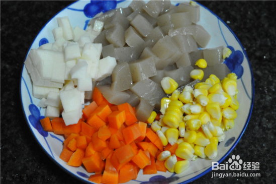 怎么制作五彩魔芋丁?