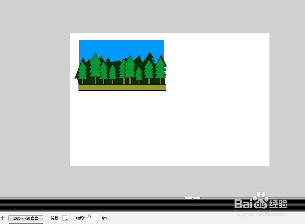 flash用森林背景制作引导线遮罩元件的动画