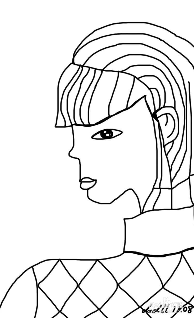 简笔画教程之短发女孩