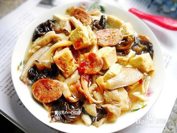 菇耳冻豆腐的做法